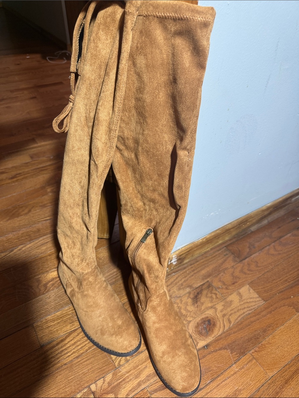 Vepose Tan Suede Over-the-Knee Boots